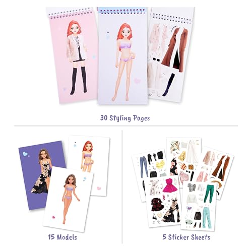 Sticker Book Paper Dolls for Girls Fashion Design Activity - color: Sticker Dress Up Fashion