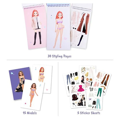 Sticker Book Paper Dolls for Girls Fashion Design Activity - color: Sticker Dress Up Fashion