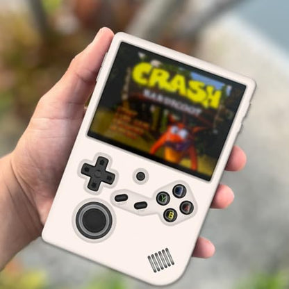 Silicone Case for RG40XXV Handheld Game Console with Lanyard | Anti-Scratch Washable Soft Silicone Protective Cover for Anbernic RG 40XXV Accessories - color: Offwhite