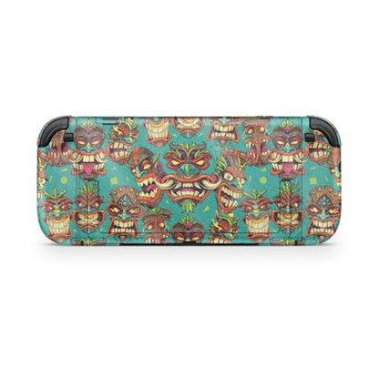 Glossy Glitter Gaming Skin Compatible with Nintendo Switch 2 Console Only - Crazy Tikis - Premium 3M Vinyl Protective Wrap Decal Cover - Easy to Apply | Crafted in The USA by MightySkins - color: Crazy Tikis, size: Switch 2 Console Skin Only, style: Gloss