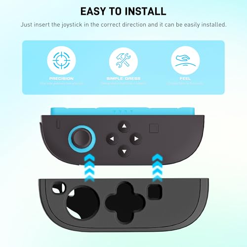 GLDRAM Case for Nintendo Switch 2 Joycon Controller, Soft Silicone Skin Protective Cover Shell with 2 Thumb Grips for Joycon 2 - Black - color: Black
