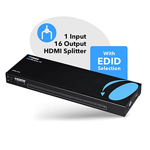 OREI 1 in 16 4K Out HDMI Splitter 4:4:4 8-bit - HDMI 2.0, HDCP 2.2, 18 Gbps, 4K @ 60Hz HDMI Duplicator/Distributor UltaHD High Resolution (UHDS-1016) (1x16) | OREI 1 in 16 Out HDMI Splitter 4K@60Hz 4:4:4 8-bit With HDMI 2.0, HDCP 2.2, 18 Gbps - size: 1x16