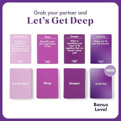 Let's Get Deep by Relatable, A Question Card Game for Couples, Great for Date Night Ideas, Couples Gifts, Wedding Gifts, and Long Distance Relationship Gifts, Includes 200 Cards to Build Up Intimacy - style: Core Game