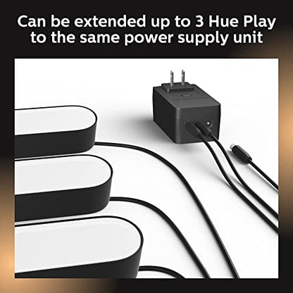 Philips Hue Smart Play Starter Kit - Two Black Hue Play Light Bars+Hue Bridge+Power Supply - For TV, Gaming and Room Decor, Control With App, Works With Voice Assistants