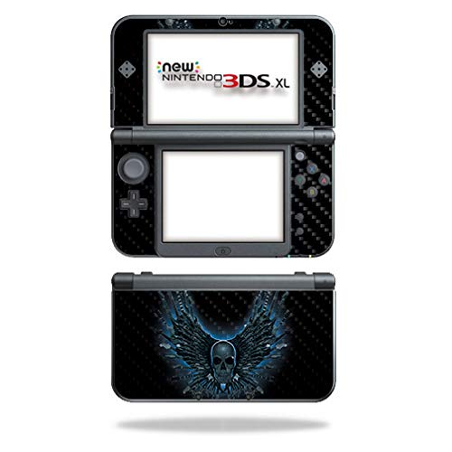 MightySkins Carbon Fiber Skin for Nintendo New 3DS XL (2015) - Skull Strings | Protective, Durable Textured Carbon Fiber Finish | Easy to Apply, Remove, and Change Styles | Made in The USA - color: Skull Strings
