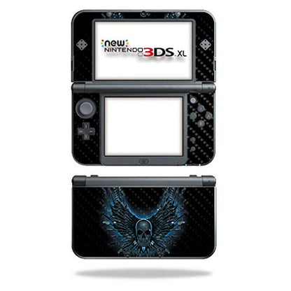 MightySkins Carbon Fiber Skin for Nintendo New 3DS XL (2015) - Skull Strings | Protective, Durable Textured Carbon Fiber Finish | Easy to Apply, Remove, and Change Styles | Made in The USA - color: Skull Strings