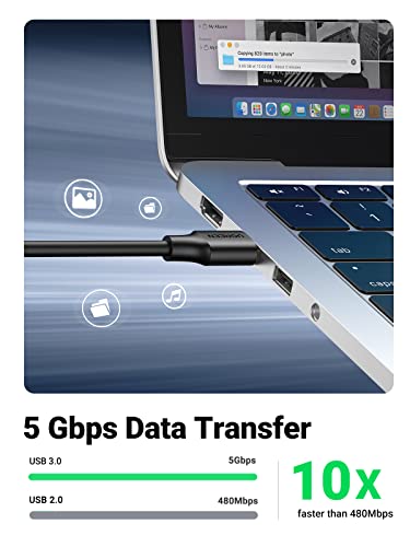 UGREEN USB Extender, USB 3.0 Extension Cable, Male to Female Cord 15FT | 웹캠, 게임패드, USB 키보드, 마우스, 플래시 드라이브, 하드 드라이브, VR, Xbox와 호환되는 고속 데이터 전송 - size: 15피트