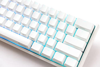 Ducky One 2 Pro Mini White Edition Mechanical Keyboard, RGB LED - Kailh White (US) | 60% mechanical gaming keyboard with RGB backlight - color: Kailh BOX White