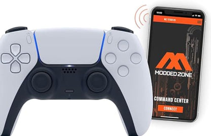 MODDEDZONE Custom Rapid Fire, Anti Recoil, Macros MODDED Wireless Controller for PS5 & PC - Unique Smart Mods for ps5 controller controlled by the APP. Best for FPS Games. (White) - color: White
