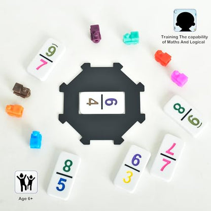 Doublefan Mexican Train Dominoes with Color Numbers,Double 12 Numerical Domino Game, Chicken Foot Dominoes Set with Aluminum Case, 91 Tiles Dominoï¼ˆ2-10 Player | For 2-8 players, 91 Number recessed mark tiles, Deluxe aluminum case, Chicken Foot play,boar