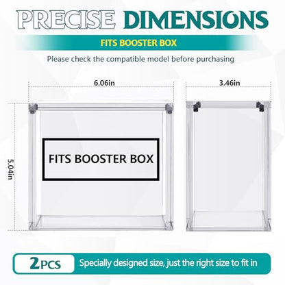 Cinnvoice 2 Pcs Acrylic Magnetic Case Booster Box Protective Case Stackable 4mm Thick Magnetic Closure Gifts for Collectors, Cards Not Included (Booster) - style: Booster
