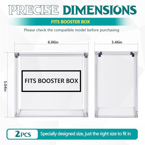 Cinnvoice 2 Pcs Acrylic Magnetic Case Booster Box Protective Case Stackable 4mm Thick Magnetic Closure Gifts for Collectors, Cards Not Included (Booster) - style: Booster