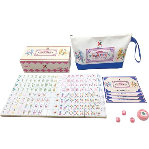 American Mahjong Design Set 1.2-inch 160 Acrylic High-Grade Four Layer Rose Red Mah-Jongg Tiles - color: Rose Red