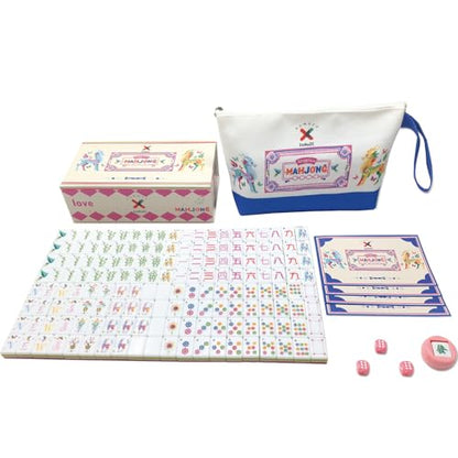 American Mahjong Design Set 1.2-inch 160 Acrylic High-Grade Four Layer Rose Red Mah-Jongg Tiles - color: Rose Red