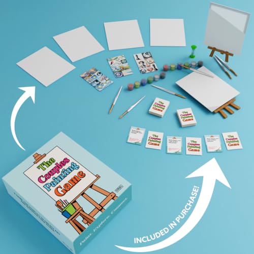 The Couples Painting Game – Date Night Card & Painting Kit | Fun DIY Activity with Prompts, Challenges & Questions for Deeper Connection, Meaningful Games for Adults and Teens, 2 Players