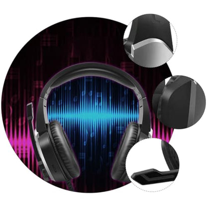 GANAZONO Professional Gaming Headset with Noise-canceling and Sound Absorption Features, Plastic Over-Ear Gaming Headphones for Computer Use, for Watching Movies and Chat