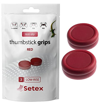 Setex Gecko Grip Thumbstick Grip Covers, PS5, Xbox, Switch, 1 Pair, Red | Microstructured Analog Stick Anti Slip Thumb Grips, Playstation 5, Switch 2, Xbox Controller, Performance Grip Covers Only - color: Red, size: 1 Pair