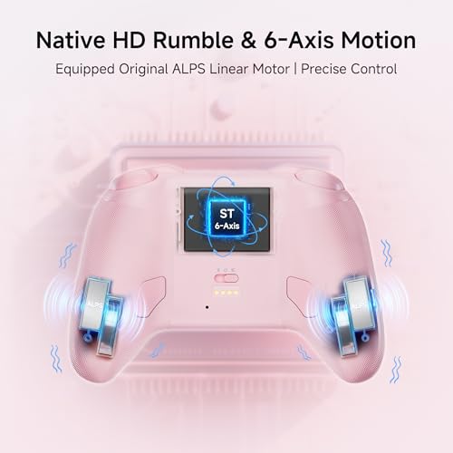 Mobapad Chitu2 HD Switch 2 Wireless Controller, TMR Glide Joysticks [ZERO Drift], Charging Dock, HD Rumble, NFC, Turbo, Programming, Mechanical Buttons - Gamepad for Nintendo Switch/Switch 2 & Windows PC - color: Pink