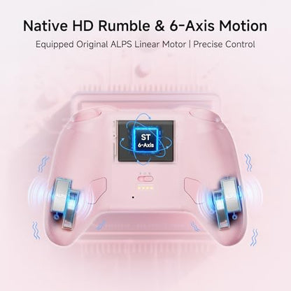 Mobapad Chitu2 HD Switch 2 Wireless Controller, TMR Glide Joysticks [ZERO Drift], Charging Dock, HD Rumble, NFC, Turbo, Programming, Mechanical Buttons - Gamepad for Nintendo Switch/Switch 2 & Windows PC - color: Pink