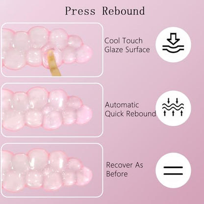 Gel Cloud Wrist Rest Keyboard Clear Pink Mouse Pad with Wrist Rest Set 3PCS Ergonomic Cool Keyboard Wrist Pad Cute Acrylic Coaster Non-Slip Base Cute Transparent Mouse Wrist Pad Support for Computer - color: 3pcs Gel Pink