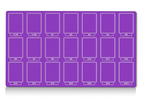 Playmat for TCG Card Pricing | MTG Selling Mat | TCG Card Vendor Booth Organizer | Game Store Accessory | Collector Sorting | 7 Colors Available (Purple) - color: Purple