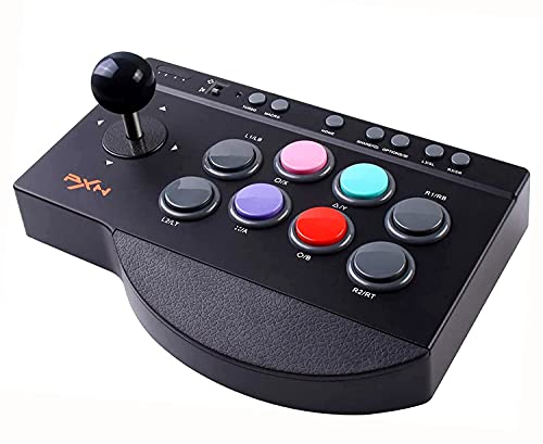 PXN Arcade Fight Stick 0082 Arcade Game Fighter Joystick, with Turbo & Macro Functions, with USB Port, Suitable for PS3, PS4, Xbox One, Xbox Series X/S, Nintendo Switch, PC Windows.