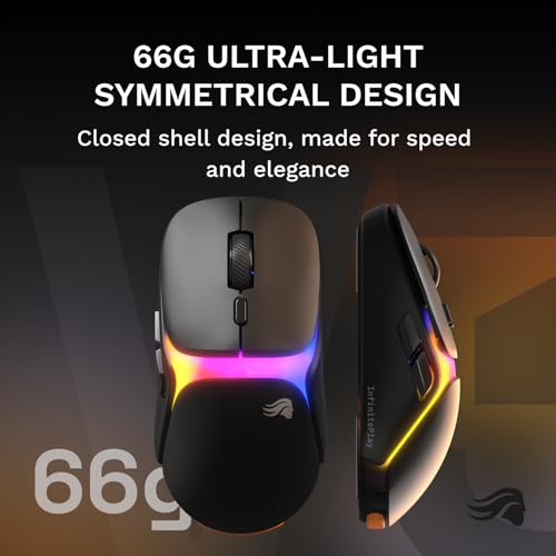 GLORIOUS Gaming Model O3 Wireless Gaming Mouse - InfinitePlay Swappable Battery, 130H Battery Life, 8k Polling, 130M Optical Switches, Ultralight 66g, 30K DPI Optical Sensor, RGB - Black - color: Black, style: Model O3 (Ambidextrous)