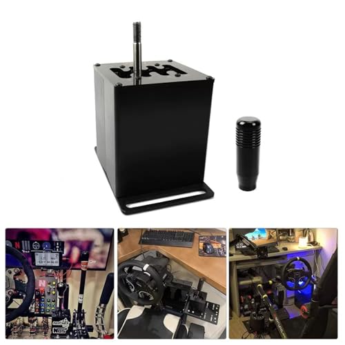 Racing Simulator H-Pattern Gear Shifter, Aluminum Alloy Gearbox Mount for Gaming, E-Sports Compatible