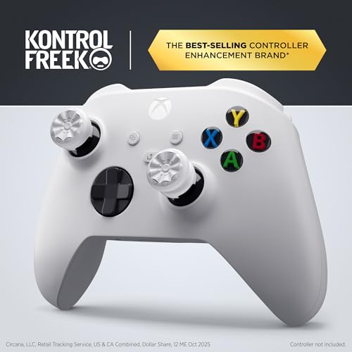KontrolFreek FPS Freek Galaxy White for Xbox One and Xbox Series X Controller | Performance Thumbsticks | 1 High-Rise, 1 Mid-Rise | White