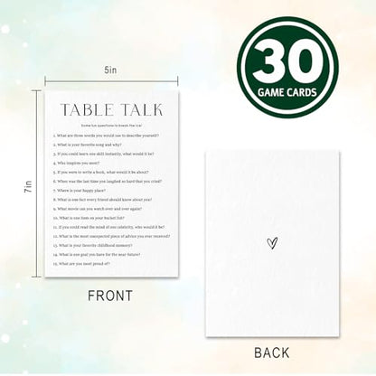 Party Games for Adults & Birthday Games for Bachelorette, Office – Table Talk - 30 Pcs Ice Breaking Cards, Add Laughter and Conversation to Any Celebration (5" x 7")- A03 - color: Table Talk