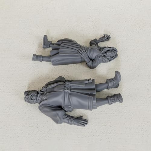AUSPDICE Corpses Set, Unpainted DND Miniatures, Tabletop RPG Props-AS685 | 28mm Scale Fantasy Corpse Miniatures with Wooden Cart for Dungeons and Dragons, TTRPG Role Playing Accessory for DMS