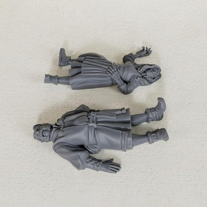 AUSPDICE Corpses Set, Unpainted DND Miniatures, Tabletop RPG Props-AS685 | 28mm Scale Fantasy Corpse Miniatures with Wooden Cart for Dungeons and Dragons, TTRPG Role Playing Accessory for DMS