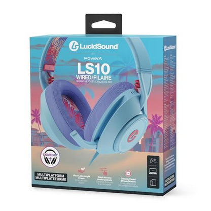 PowerA LucidSound LS10 Wired Gaming Headset - Ocean Waves, Works with PlayStation, Xbox, PC, Mobile, and Other Compatible Devices, Designed for Comfort, Premium Audio, Quick-Access Audio Controls - style: Ocean Waves