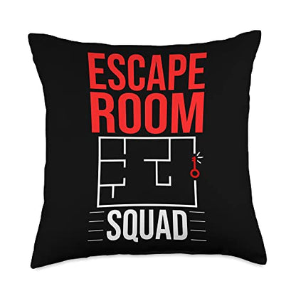 Escape Room Game Exit Puzzle Boxes Board Horror Throw Pillow - size: 18x18