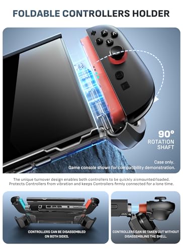 Mumba Blade Series Case for Nintendo Switch 2 [Dock Friendly] [Military-Grade Protection] Switch 2 Grip Protective Cover Shell, Quick-Release Joy-Con, Accessories for Switch 2 Controllers (Black) - color: Black