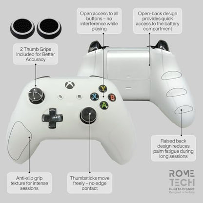 for Xbox Controller Series X/S (2024/2023) Silicone Protective Cover, Soft Skin Xbox Controller Accessories, Anti-Slip Cover with 2 Joystick Caps (White) - color: White