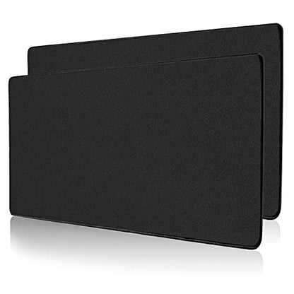 ALOANES Non-Slip Extended Mouse Pad Office&Home Desk Mat Stitched Edge | Black 2PC Large Cloth Fabric Mousepad for Keyboard, Computer Gaming XL 31.4"x11.81"x0.12" - color: Classic Black, size: 31.5" x 11.9"