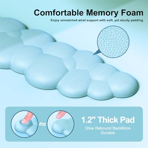 MOKURU Cloud Mouse Pad with Wrist Rest, Cloud Keyboard Wrist Rest, Mouse Pad Wrist Support, Ergonomic Cloud Keyboard Mouse Wrist Support (Blue) - color: Blue