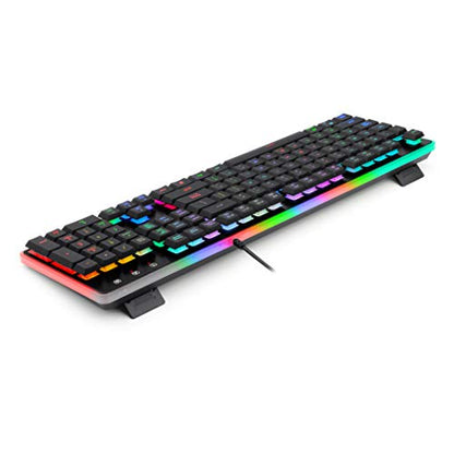 Redragon K509-RGB PC Gaming Keyboard 104 Key Quiet Low Profile RGB Keyboard Backlit Dyaus Pro Mechanical Feel Keyboard for Windows PC (with Edge Side Light Illumination)