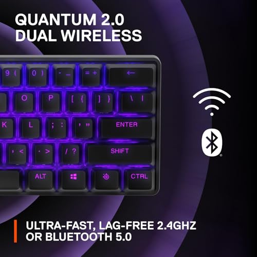 SteelSeries Apex Pro Mini Wireless Keyboard - 60% Design - OmniPoint 2.0 - Quantum 2.0 Wireless - Double Shot PBT Keycaps - Black - color: Black, size: Pro Mini 60%, style: Gen 2 Wireless