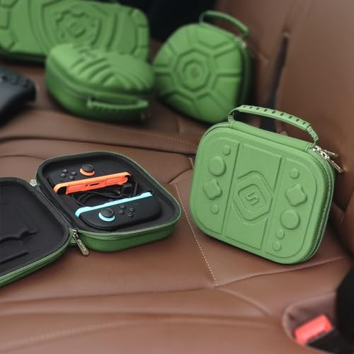 sisma Carry Case Compatible with Nintendo Joy-Con 2 & Straps, Buttons & Joysticks Full Protection, Hard Shell Switch 2 Controllers Compact Case Travel Storage Pouch, Armygreen - color: Green - Fits Joy-Con 2 & Straps