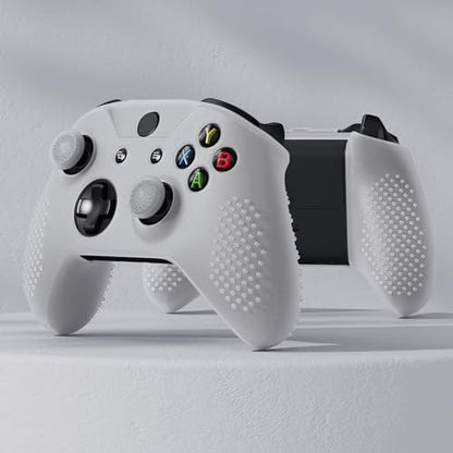 eXtremeRate PlayVital Soft Anti-Slip Glow in Dark - Green Silicone Controller Cover Skins and Black Thumb Grips Caps Protective Case for Xbox One X S Controller - color: Glow in Dark - Green