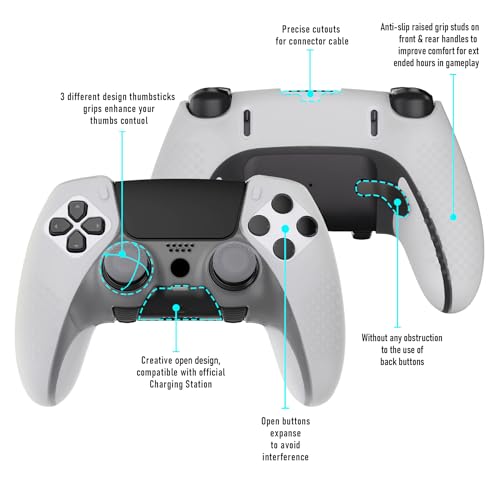 PlayVital Glow in Dark 3D Studded Edition Anti-Slip Silicone Cover Case for ps5 Edge Controller, Soft Rubber Protector Skin for ps5 Edge Wireless Controller with 6 Thumb Grip Caps - Green - color: Glow in Dark - Green