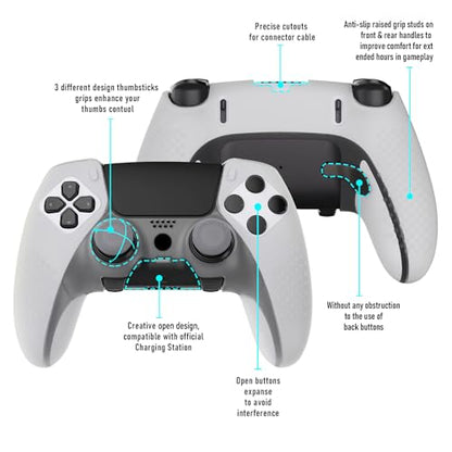 PlayVital Glow in Dark 3D Studded Edition Anti-Slip Silicone Cover Case for ps5 Edge Controller, Soft Rubber Protector Skin for ps5 Edge Wireless Controller with 6 Thumb Grip Caps - Green - color: Glow in Dark - Green