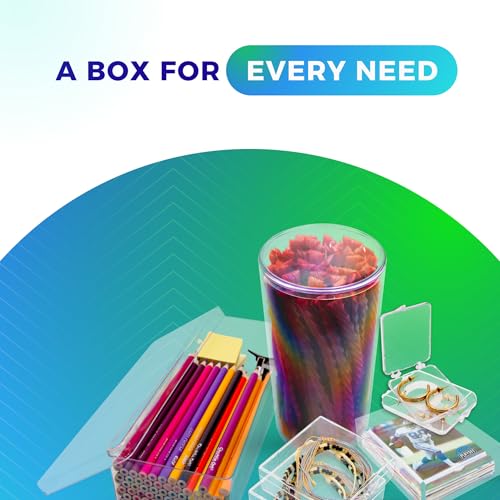 50 Pack Clear Acrylic Card Storage Boxes with Lids – 3 1/2" L x 2 1/2" W x 1/2" H Baseball Card Storage Box, Sports Card Boxes and Magic Card Storage Box – Made in USA - size: 3 1/2" L x 2 1/2" W x 1/2" H, style: 50.0