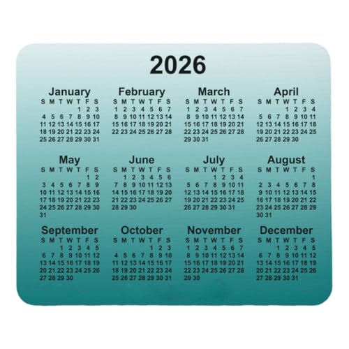 Mouse Mat Calendar 2026 Mouse Pad Office New Year Gifts Calendário 2026 Decor 9.5"x8" Color:Calendar 2026 - color: Calendar 2026, size: 9.5"x8"