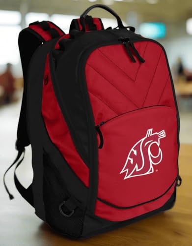 Broad Bay Washington State Backpack Official WSU Laptop Computer Bags (Red) - color: Red