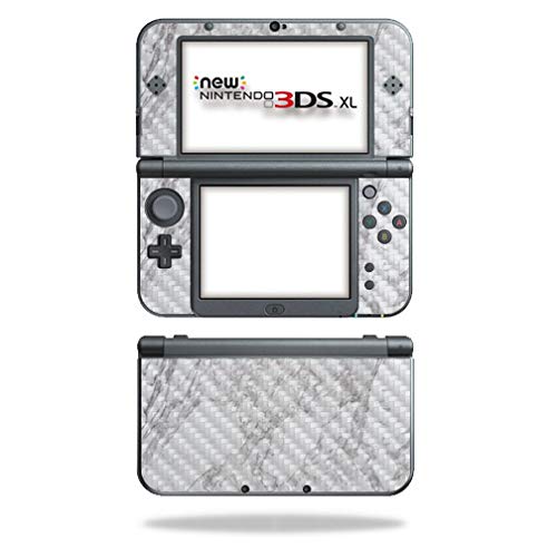 MightySkins Carbon Fiber Skin for Nintendo New 3DS XL (2015) - Frost Marble | Protective, Durable Textured Carbon Fiber Finish | Easy to Apply, Remove, and Change Styles | Made in The USA - color: Frost Marble