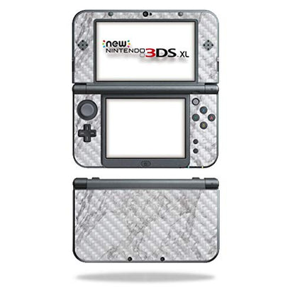 MightySkins Carbon Fiber Skin for Nintendo New 3DS XL (2015) - Frost Marble | Protective, Durable Textured Carbon Fiber Finish | Easy to Apply, Remove, and Change Styles | Made in The USA - color: Frost Marble
