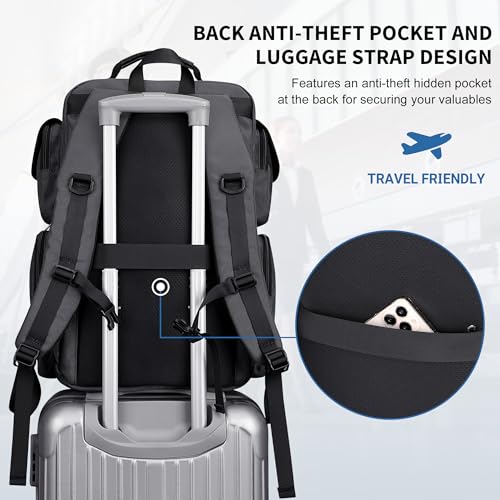 WITZMAN Travel Backpack for Men Carry-on Laptop Backpack | Nylon Luggage Bag Fits 16 Inch for Airline Approved,Multi Pocket, For Traveling,Casual,Commuting, B744 Silvery Grey - color: Upgrade Silvery Grey